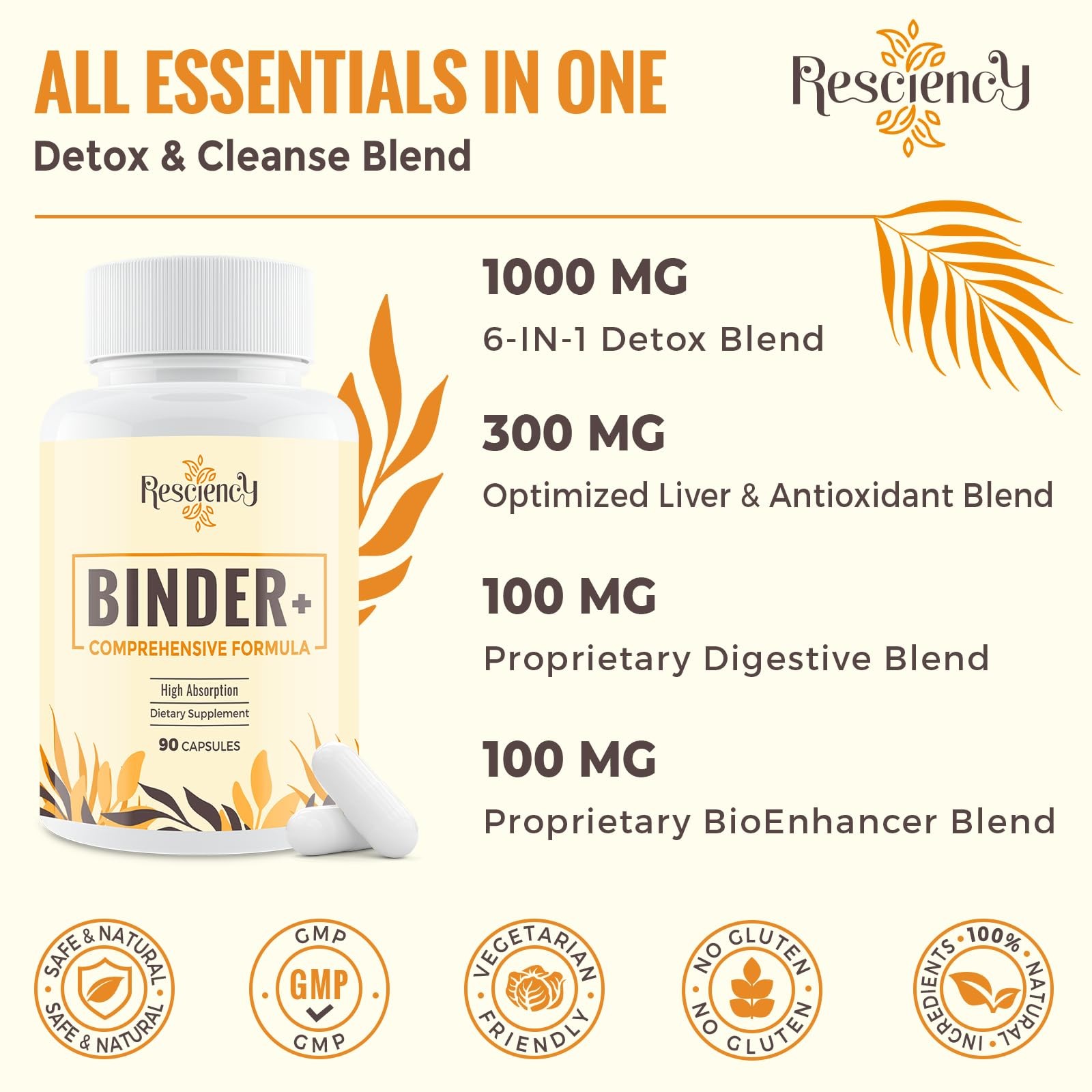 Detox Binder Supplement – Activated Charcoal, Zeolite, Bentonite Clay, Milk T…