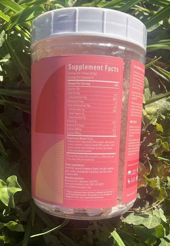 4x Konscious Keto Shake Strawberry Ketogenic Weight Loss MCT + Whey + Avacado
