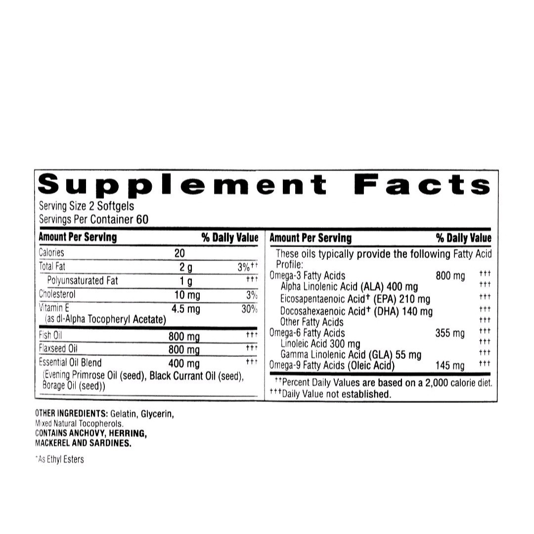 Spring Valley Fish Flax & Borage Oil Dietary Supplement Softgels 120 Ct Ex 02/28