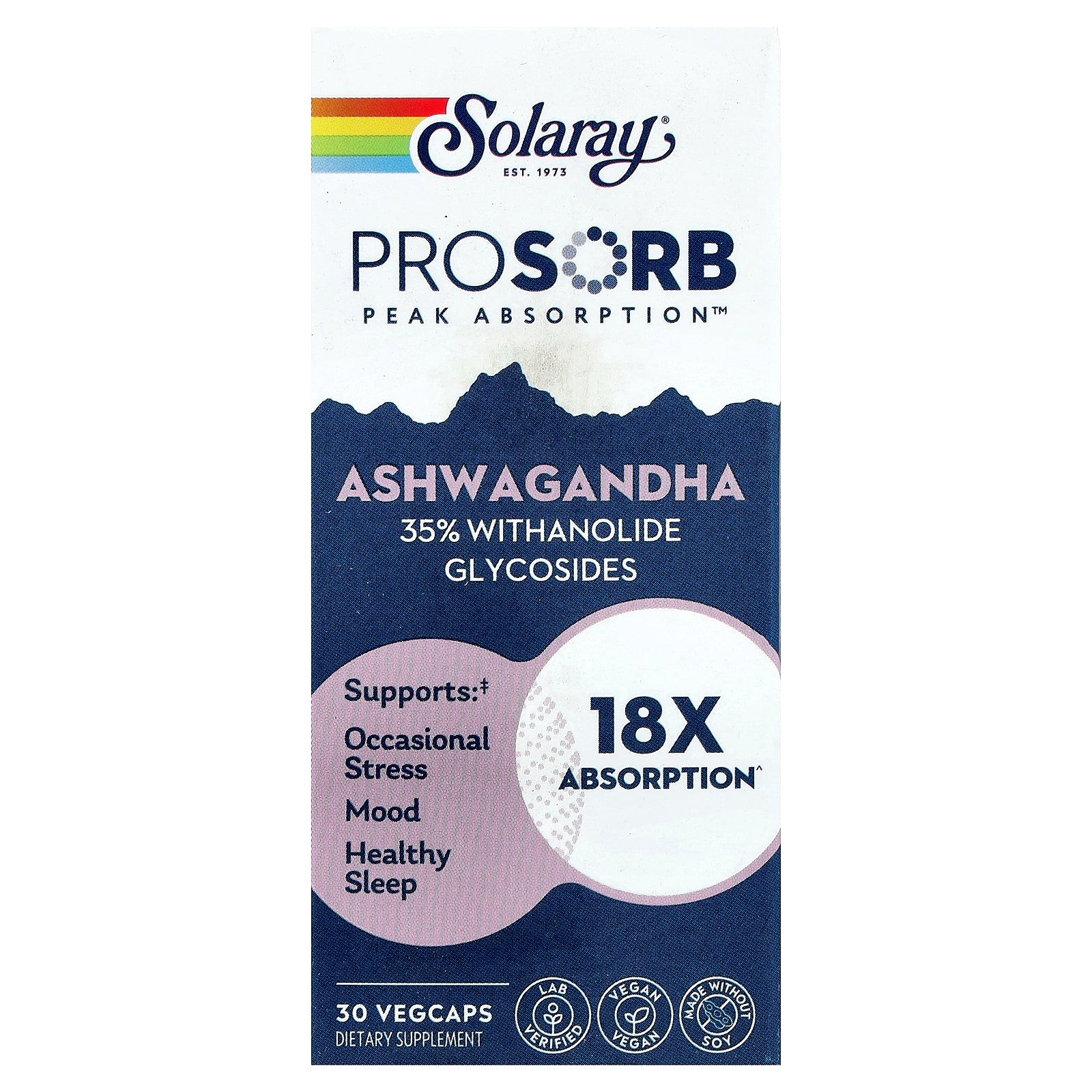2 X Solaray, Ashwagandha, 30 VegCaps (240 mg per VegCap)
