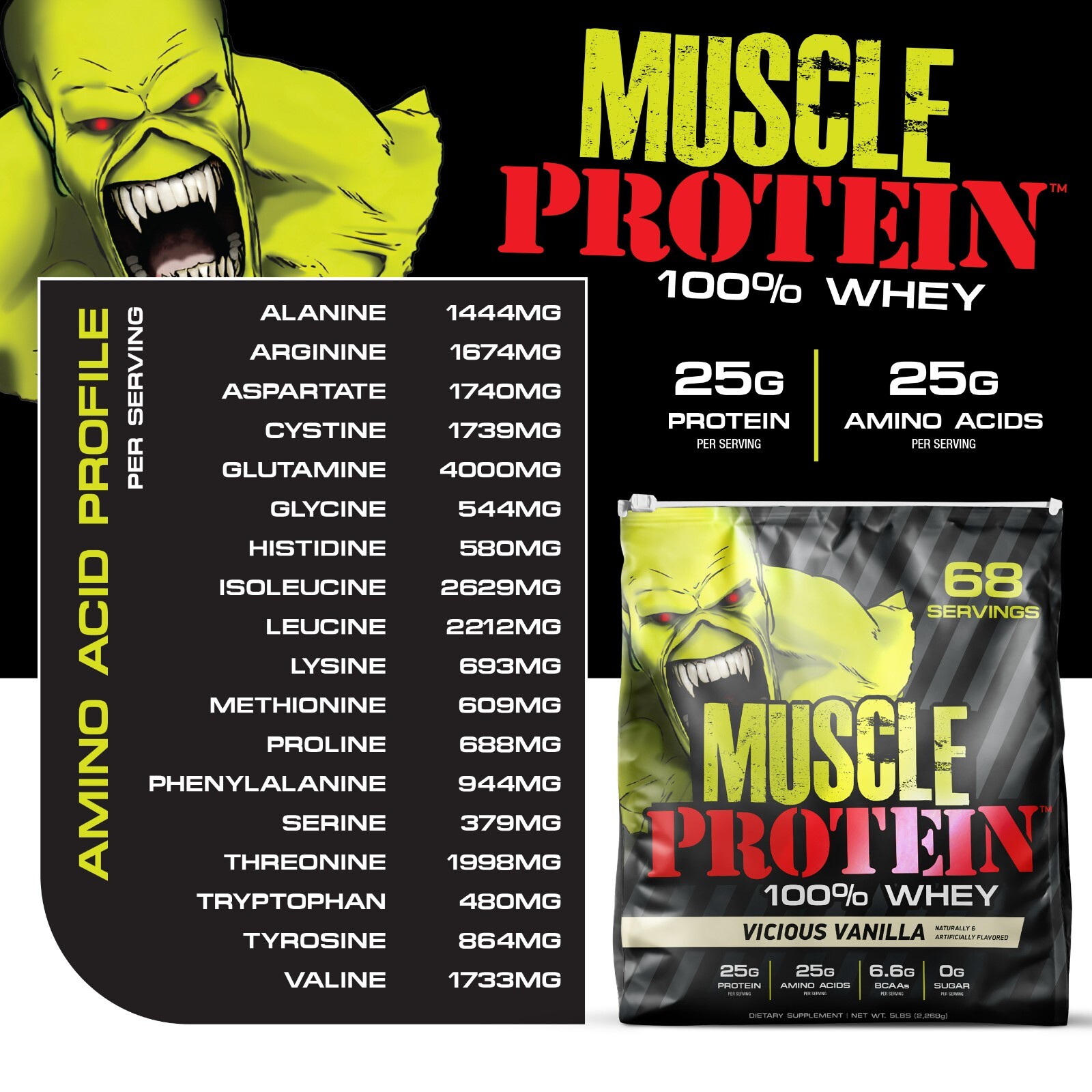 Muscle Whey Protein Powde , 15LB 204 Servings