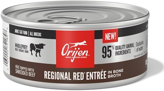 ORIJEN Regional Red Entree in Bone Broth Wet Cat Food,5.5 oz.,Case of 12