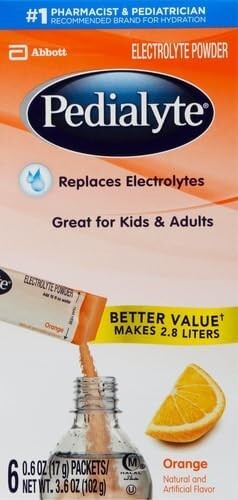 Pedialyte Electrolyte Powder, 0.6 Fl Oz Pouch, 6 Ct