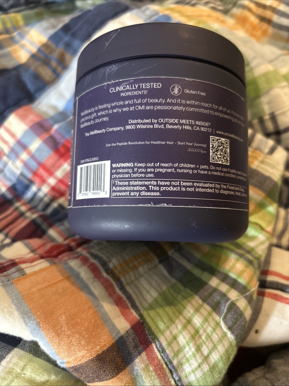 OMI Hair Nutrition Peptides – 60 Gummies – Black Currant Berry Flavor – Sealed