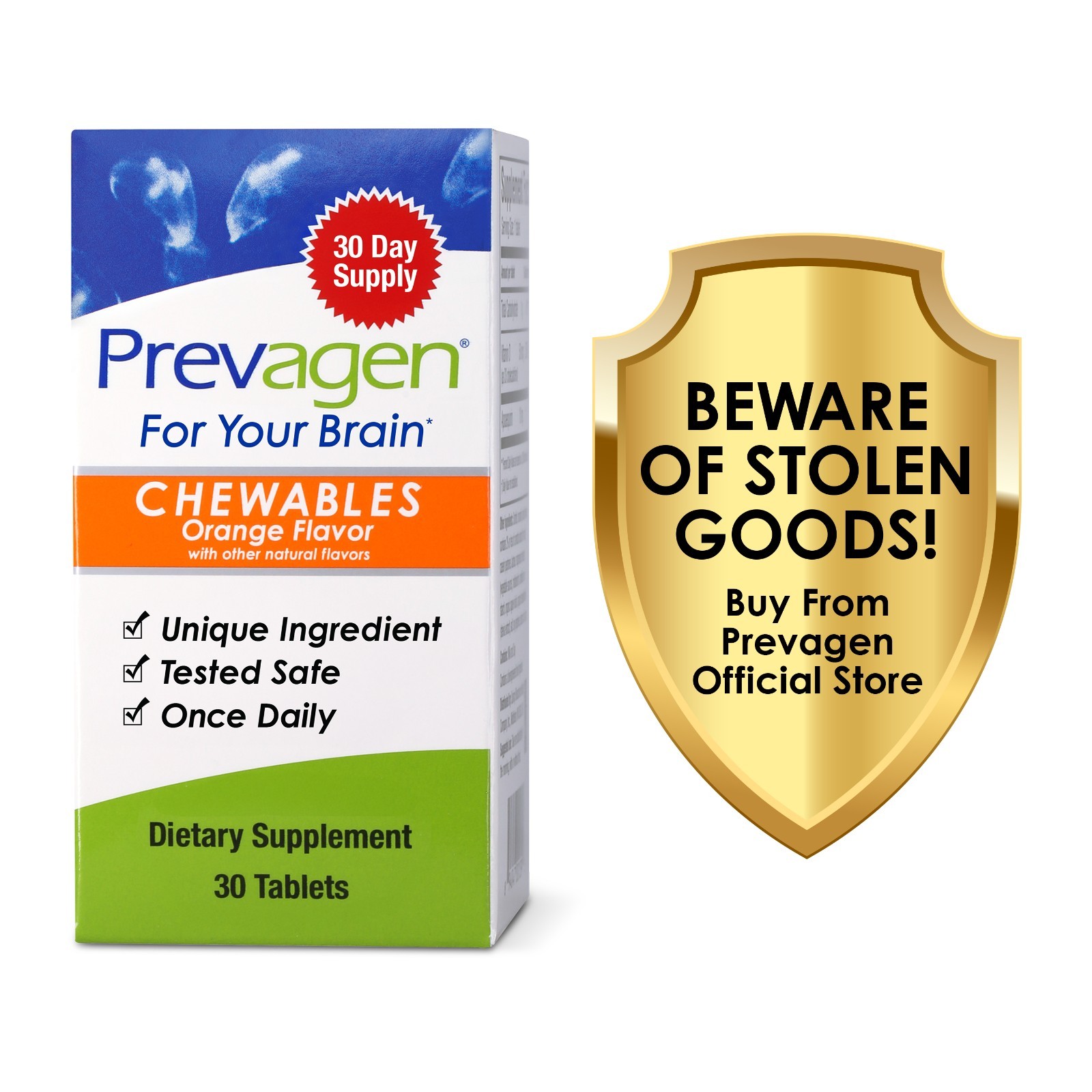 Prevagen Regular Strength 10mg Orange Chewables – 3 Pack (90-Day Supply)