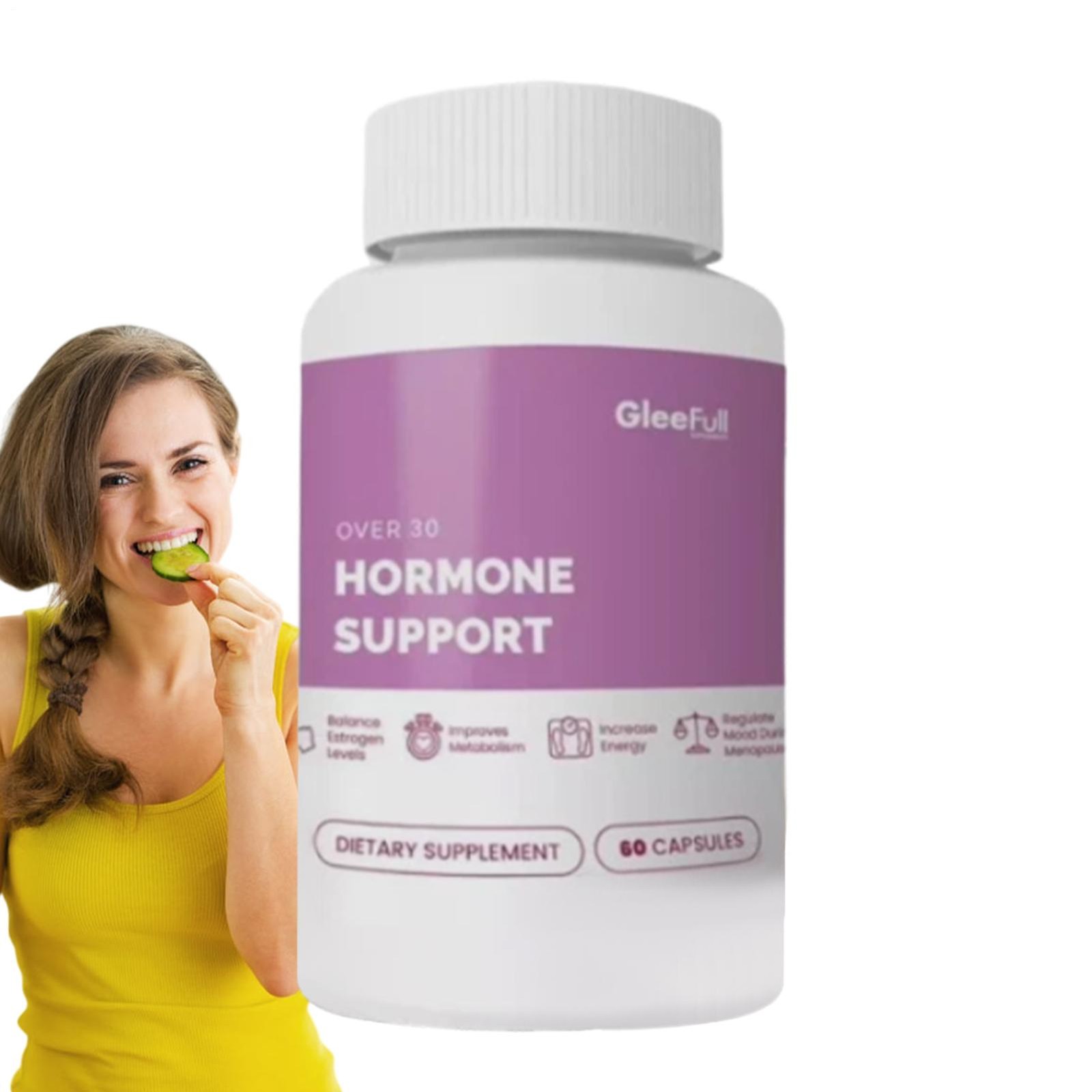 Over GleeFull 30 HORMONE SUPPORT Menopause Supplement For Women Hot Flash Relief