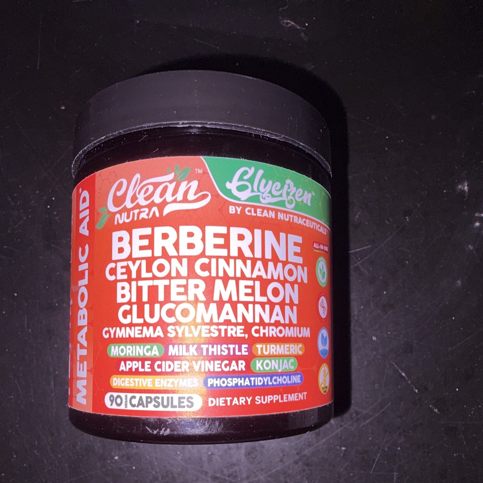 Clean Nutra Glyciber Berberine Ceylon Cinnamon Bitter Melon 90 Capsules