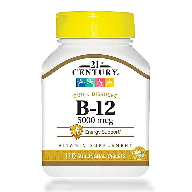 21st Century Vitamin B12 5000mcg Tablet High Potency Supplement 110 Count 02/25