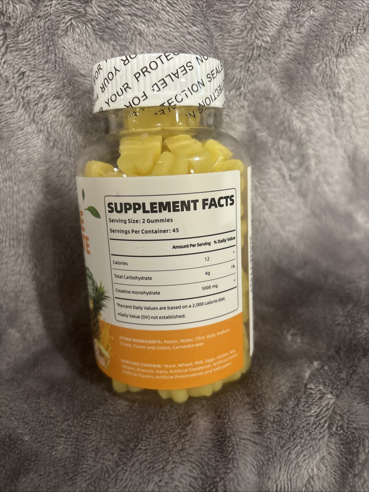 Noavii Creatine Monohydrate Gummies Pineapple Sugar Free 90 count exp: 11/2026