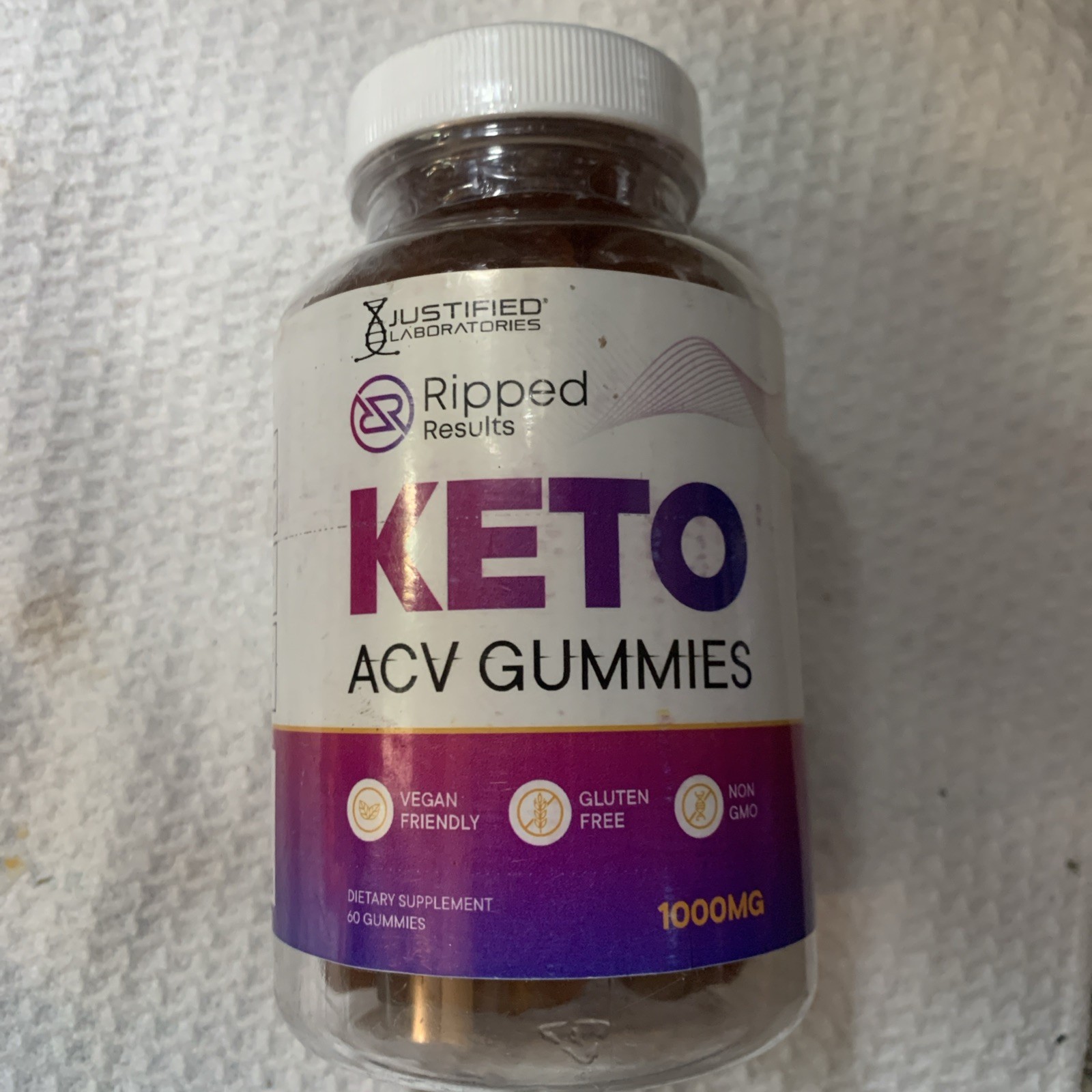 Ripped Results Keto+ ACV Gummies 1,000mg, 60 Gummies – EXP: 04/2026