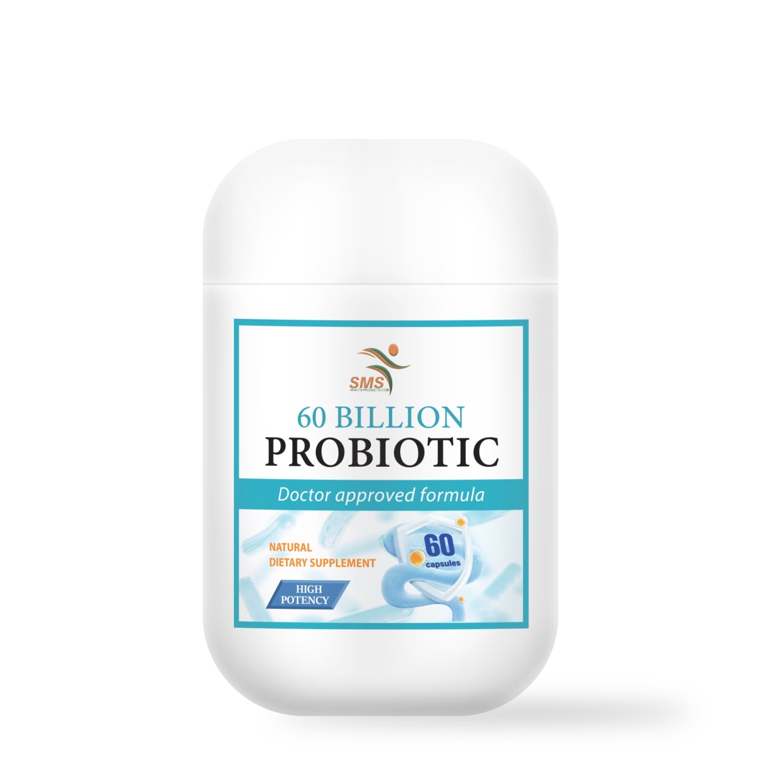 60 Billion Probiotic 60 Capsules Prebiotics Blend Support Gut & Digestive Health