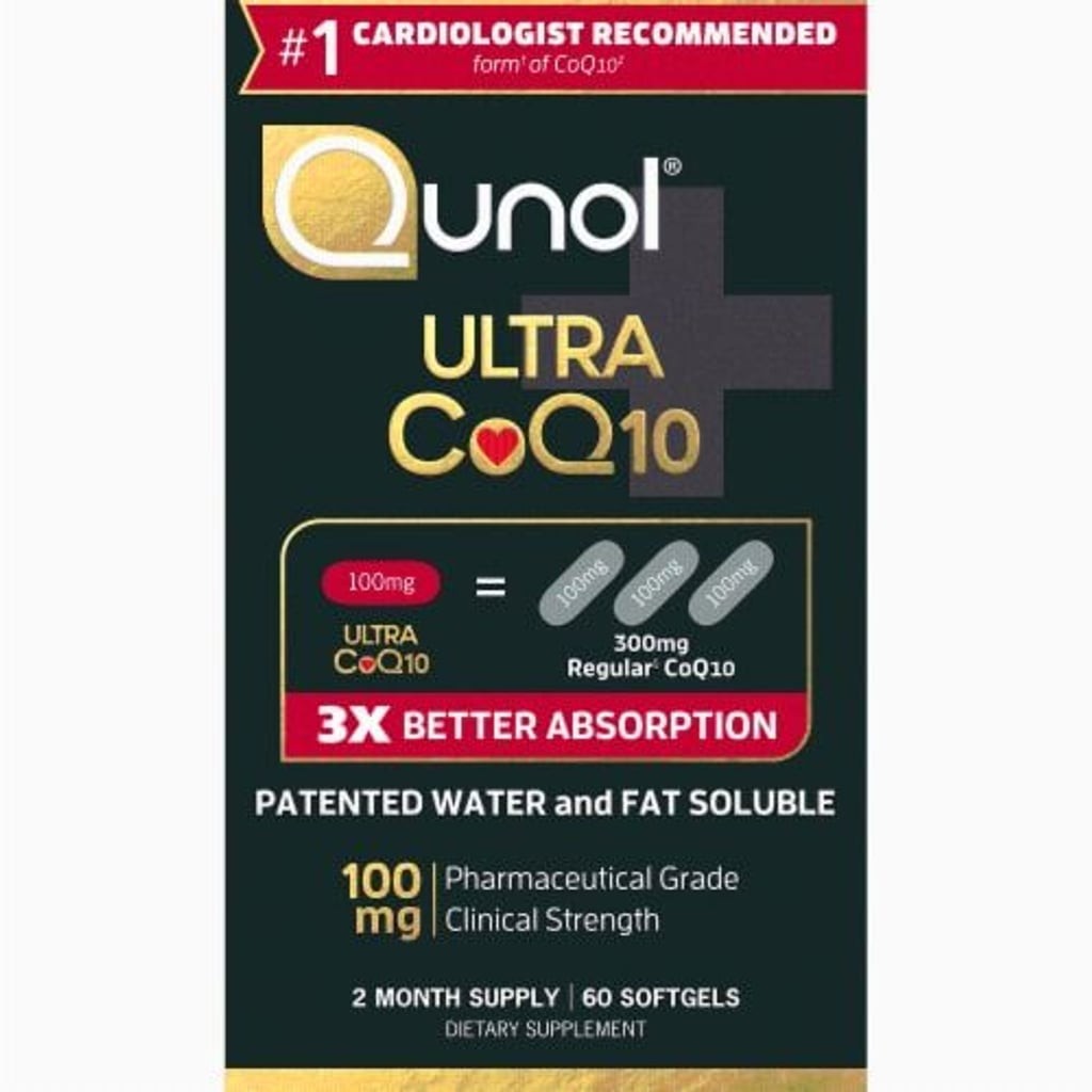 Qunol Ultra CoQ10 100mg Water and Fat Soluble Dietary Supplement, 60 Softgels