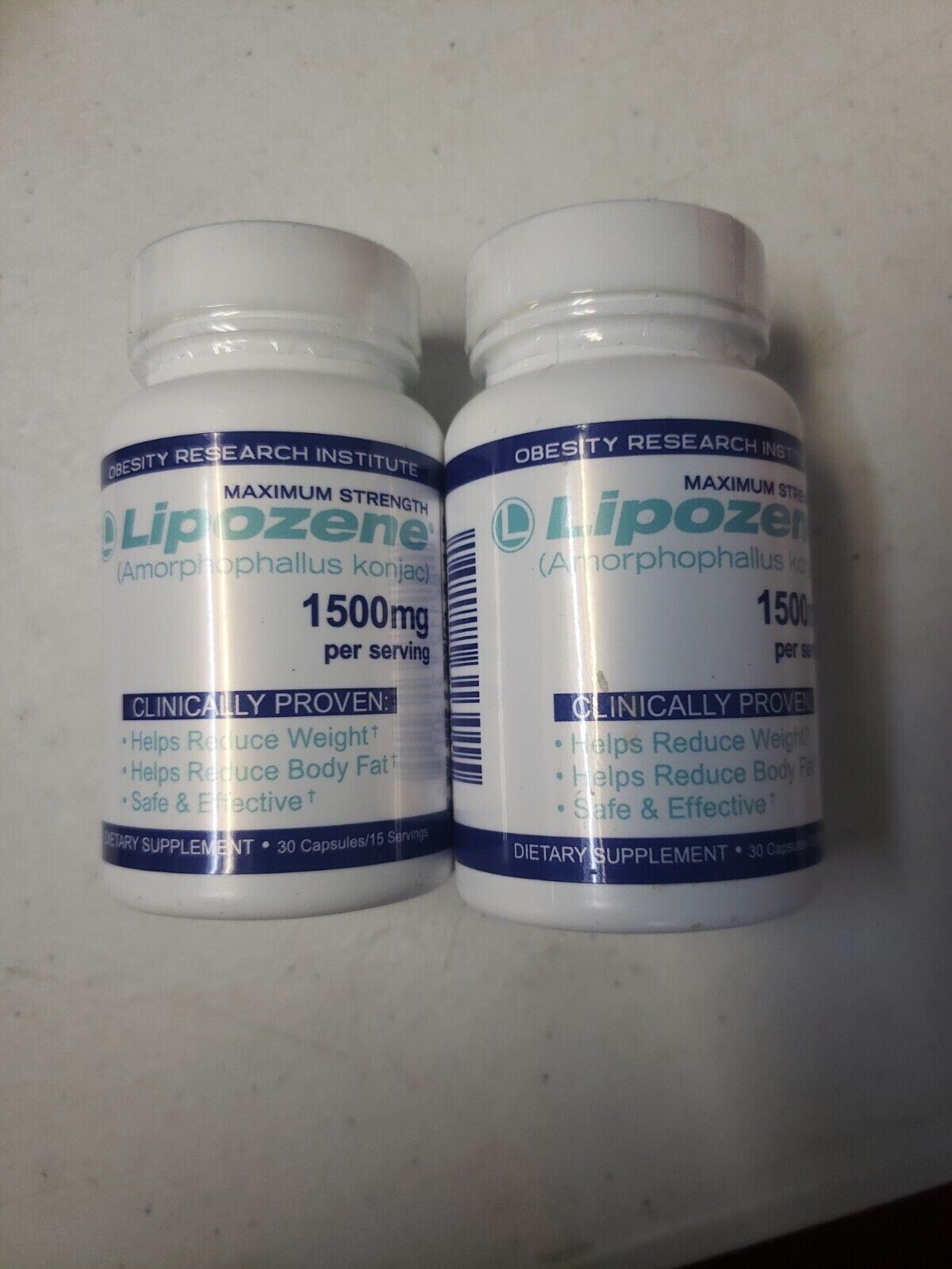 LOT OF 2 LIPOZENE MAX Strength Weight Loss 1500 mg 60 Total EXP-5/2025