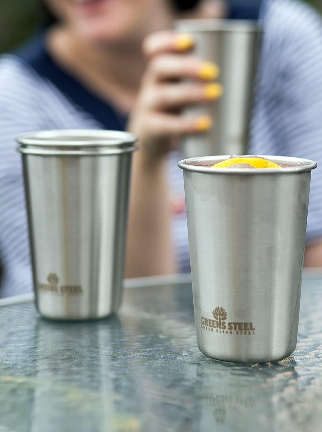 1 Premium Stainless Steel Cups 16oz Pint Tumbler (4 Pack) by – Metal Stackable