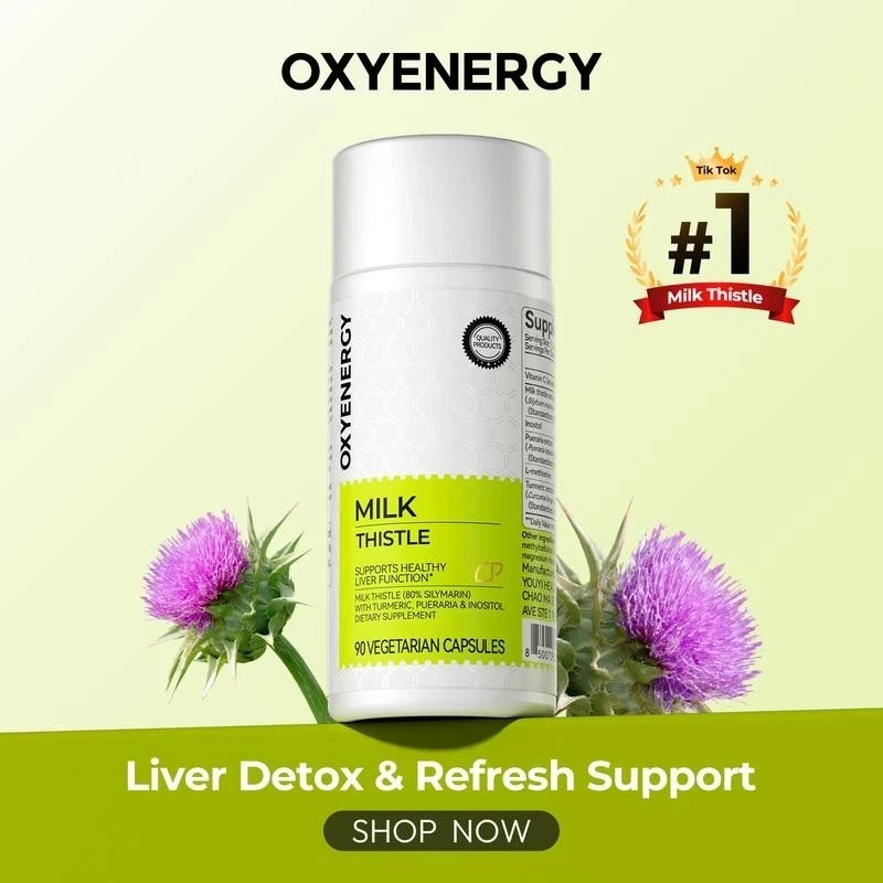 Oxyenergy Milk Thistle Liver Detox & Colon Cleanse,Natural Liver Health Relief