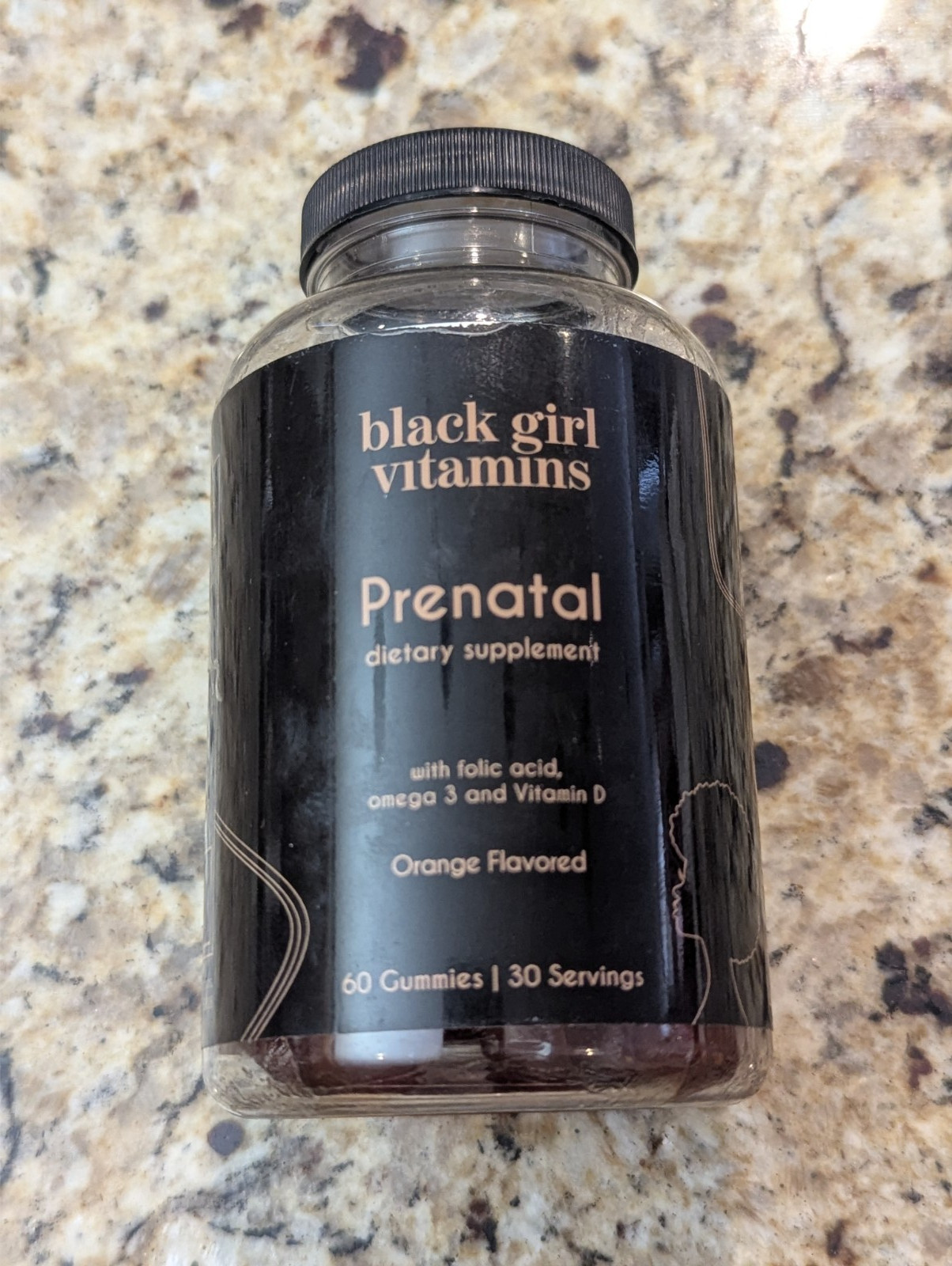 Black Girl Vitamins Prenatal Folic Acid Orange Flavored 60 gummies exp: 01/2028