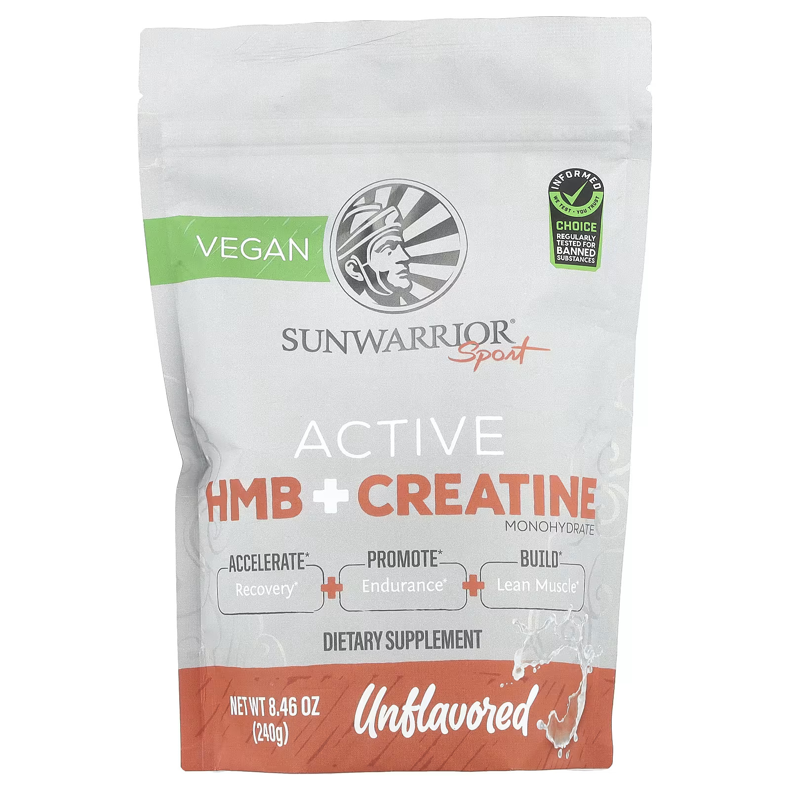 2 X Sunwarrior, Sport, Active HMB + Creatine Monohydrate, Unflavored , 8.46 oz (
