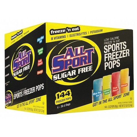 All Sport 10122566 Electrolyte Freezer Pop,Sugar Free,Pk144