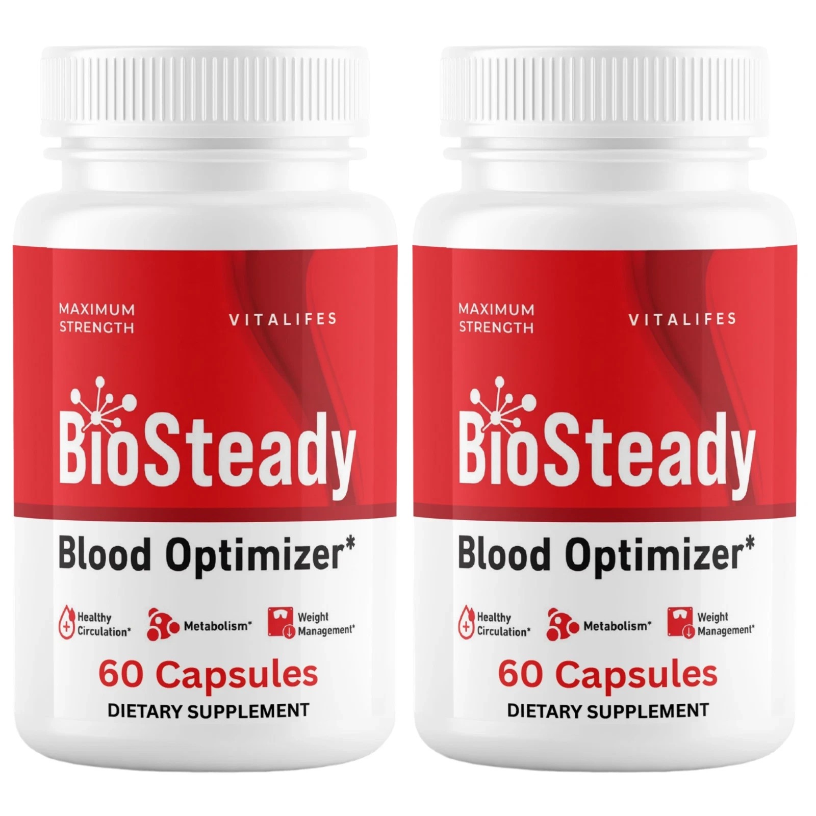 (2 Pack) BioSteady Advanced Blood Max Support Supplement Bio Steady 120 Capsules