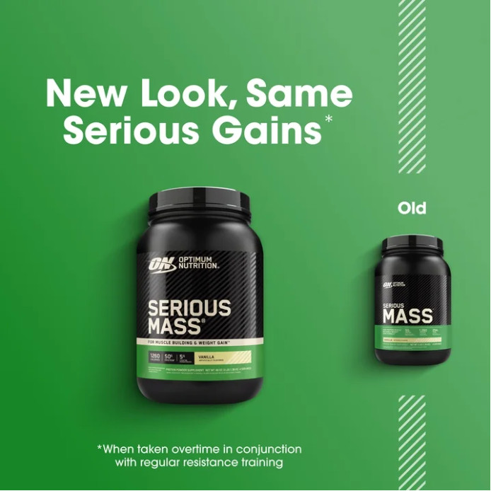 Optimum Nutrition Serious Mass Weight Gainer, Vanilla, 3 lb