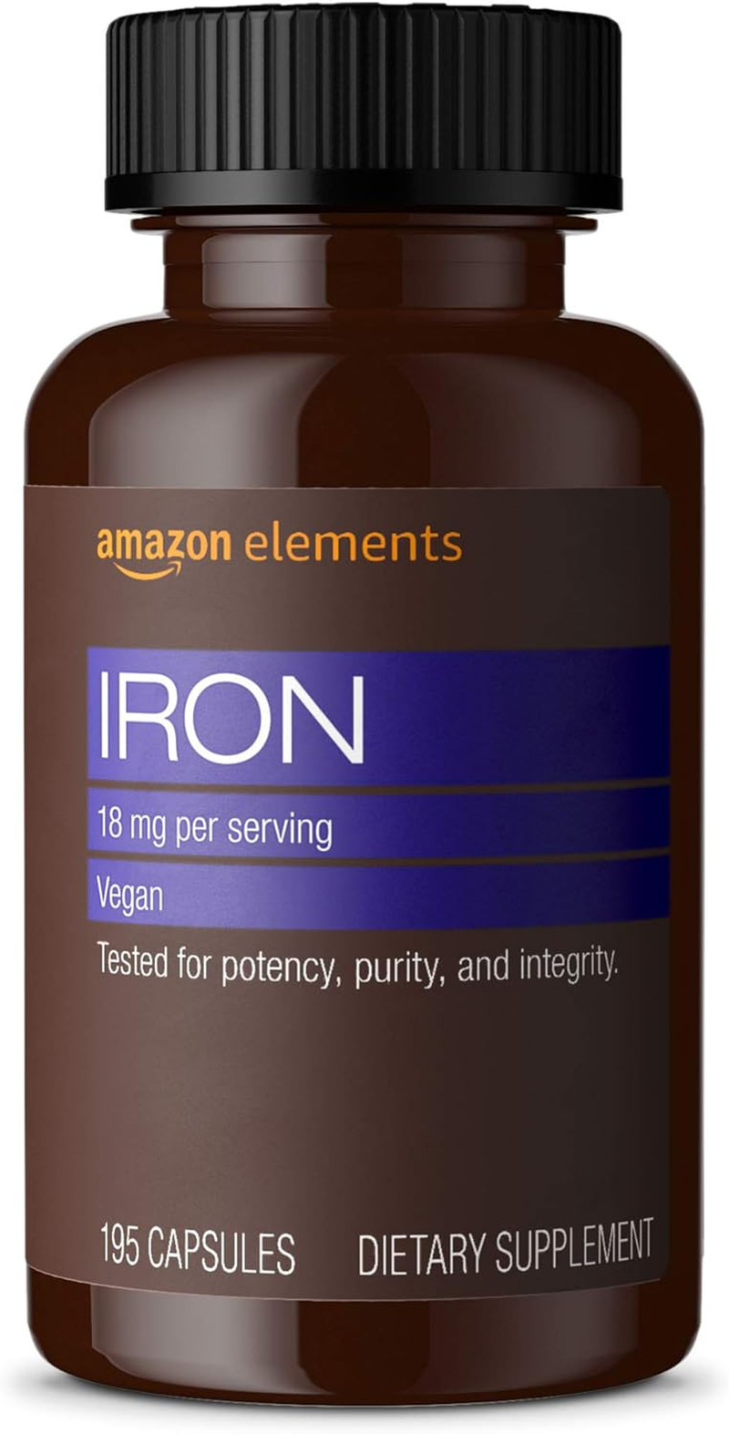 Iron 18Mg Capsules, Supports Red Blood Cell Production, Vegan, 195 Count, 6 Mont