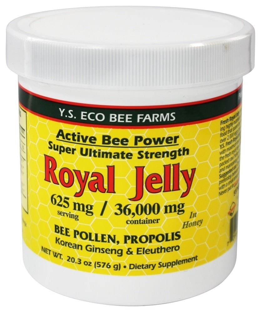YS Eco Bee Farms Royal Jelly Bee Pollen, Propolis, Ginseng, Honey Mix, 20.3oz