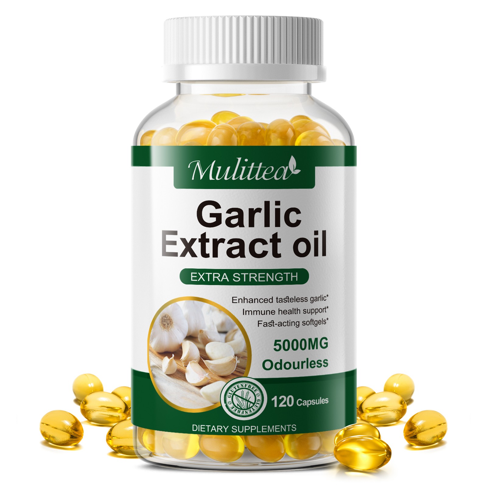 Odorless Garlic Extract Softgels Support Heart Cholesterol High Blood Health