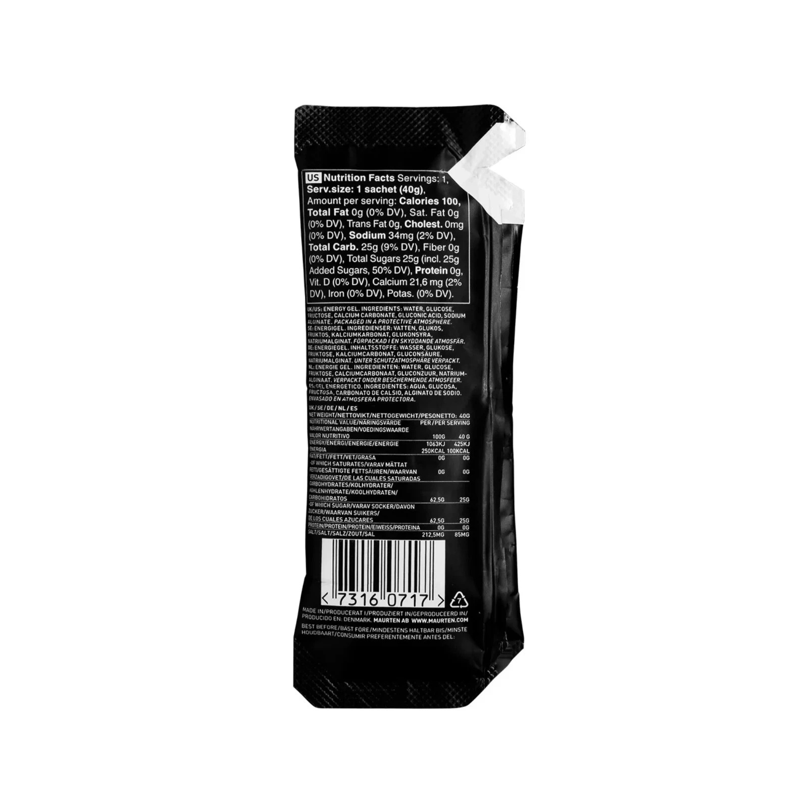 Maurten Gel 100 Energy Gel Hydrogel Carb Fuel Box of 48 count Best By: 04Aug2026