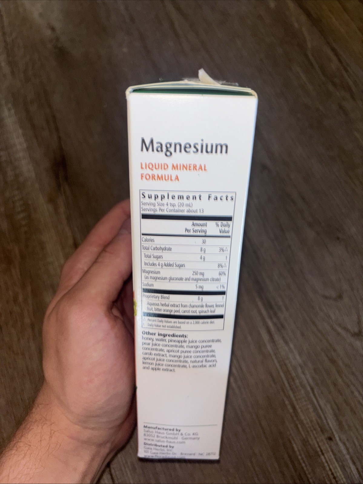 Floradix Magnesium Liquid Herbal and Mineral Supplement Gluten Free 8.5 Fl Oz