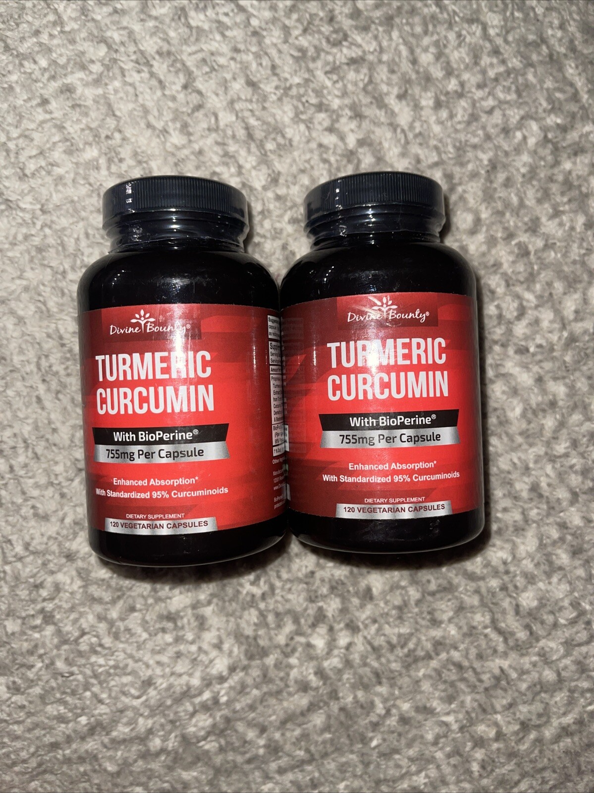 2x 🔴Divine Bounty Turmeric Curcumin Bioperine 755mg 120ct (240 Total)