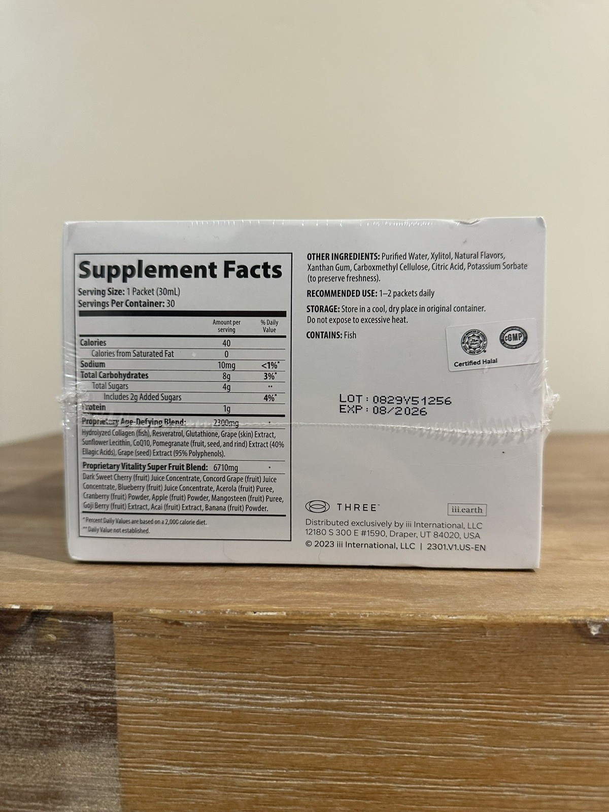 Three Antioxidant Super-Blend Dietary Supplement 30 Packets Unopened