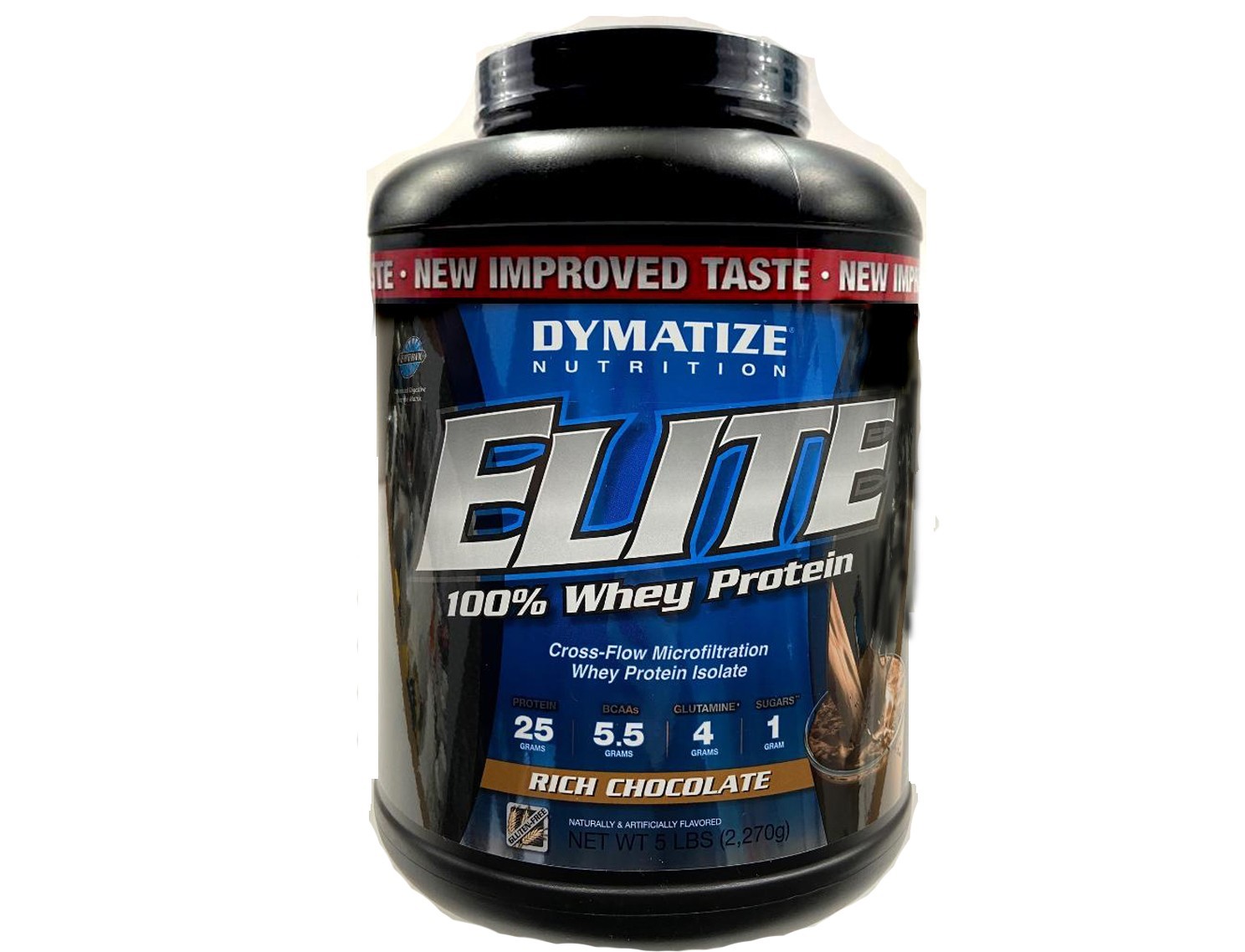 Elite Whey Protein Isolate Rich Chocolate 5 lbs, 25 G. Protein 62 servings