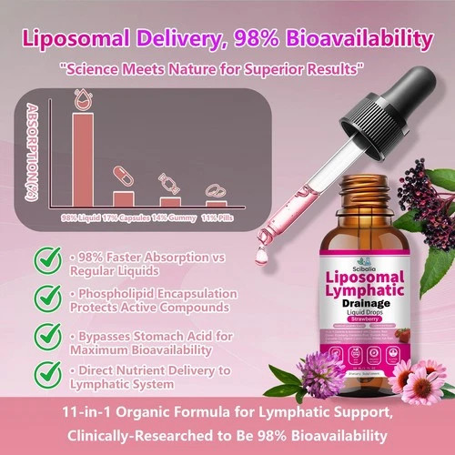 Scibalia Liposomal Lymphatic Drainage Drops, 11-in-1 2 Fl Oz (Pack of 1)