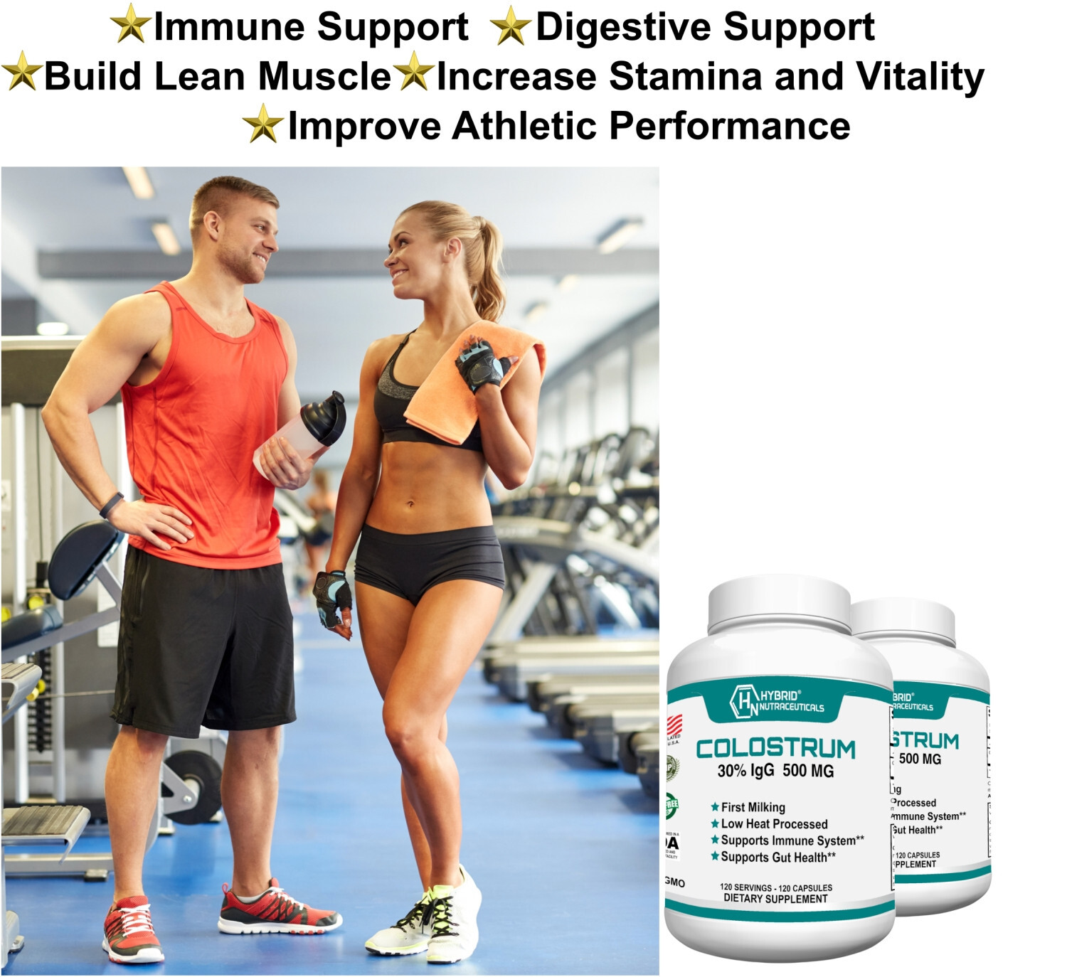 Bovine Colostrum Supplement – Lactoferrin, Healthy Immune Response: 30% IgG