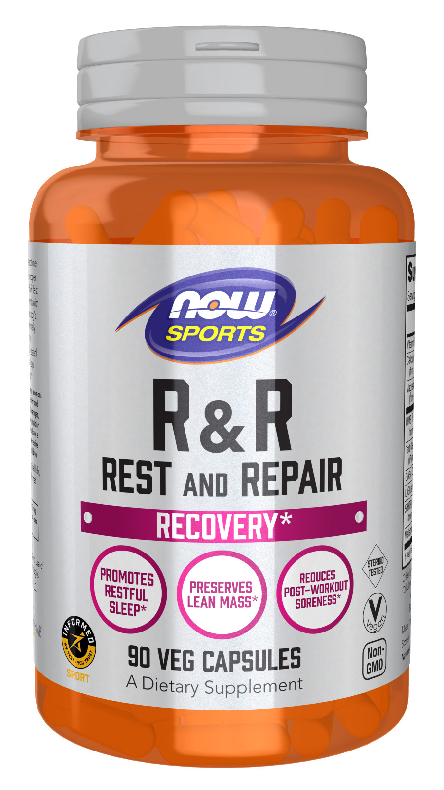 Now Foods Amino Acid Rest and Repair 90 Caps Tart Cherry/HMB 750mg/L-Glutamine