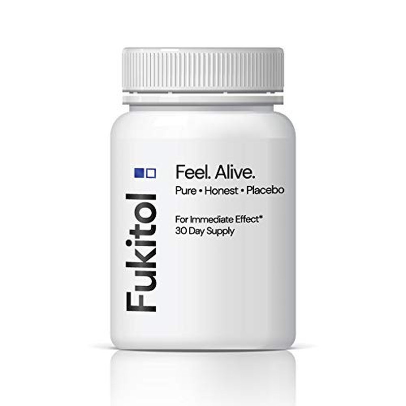Fukitol Placebo Pills 30Ct Funny Stress Relief Sugar Capsules