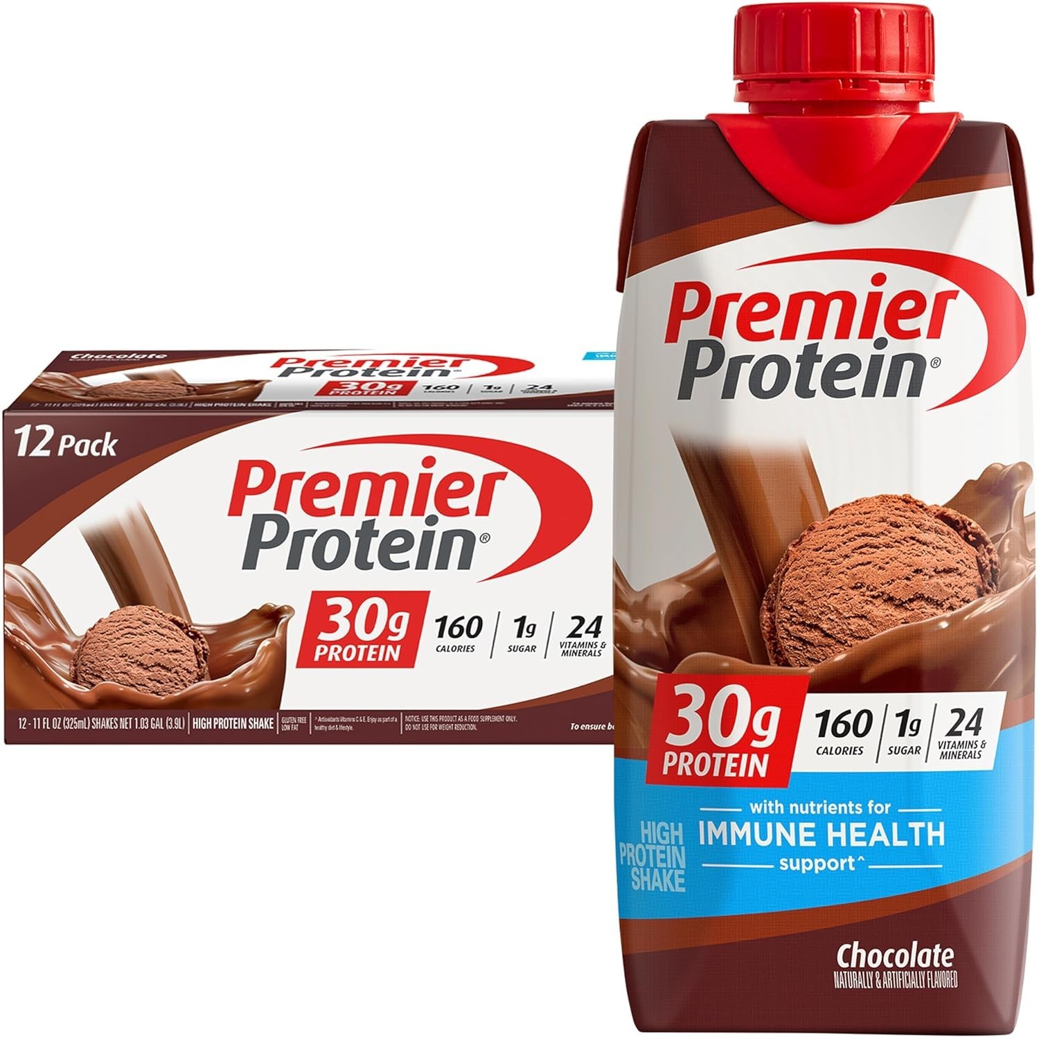 Premier Protein Shake, Chocolate , 30g Protein, 30g Protein,11 fl oz,12ct