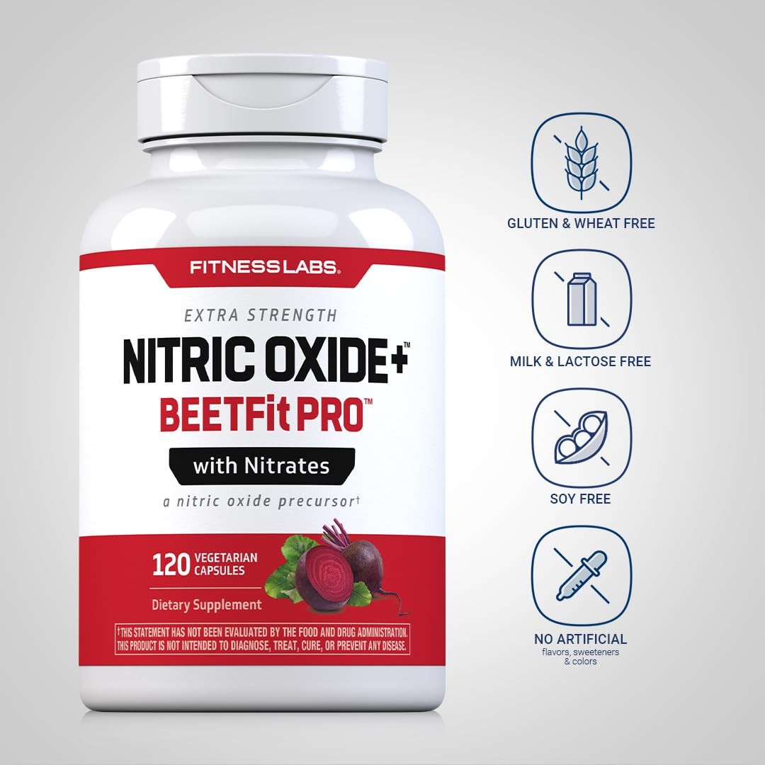 Nitric Oxide Beet Root Capsules | with Nitrates | 120 Count | Nitric Oxide Pr…
