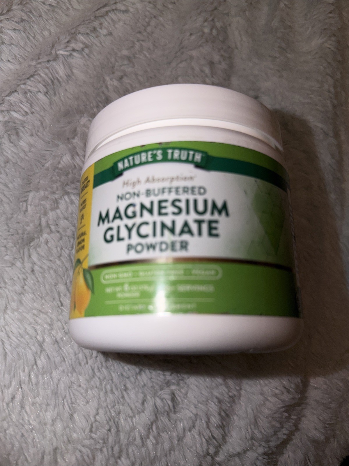 Natures Truth Magnesium Glycinate Powder Lemon 6oz Exp 03/2027
