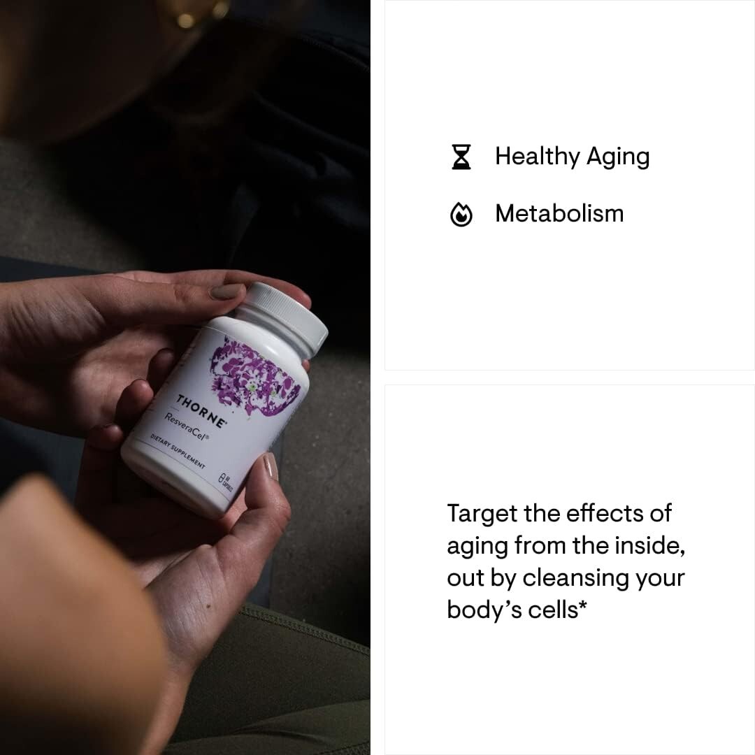 bottle 1 30 ResveraCel – Nicotinamide Riboside 60 Caps Updated THORNE Servings