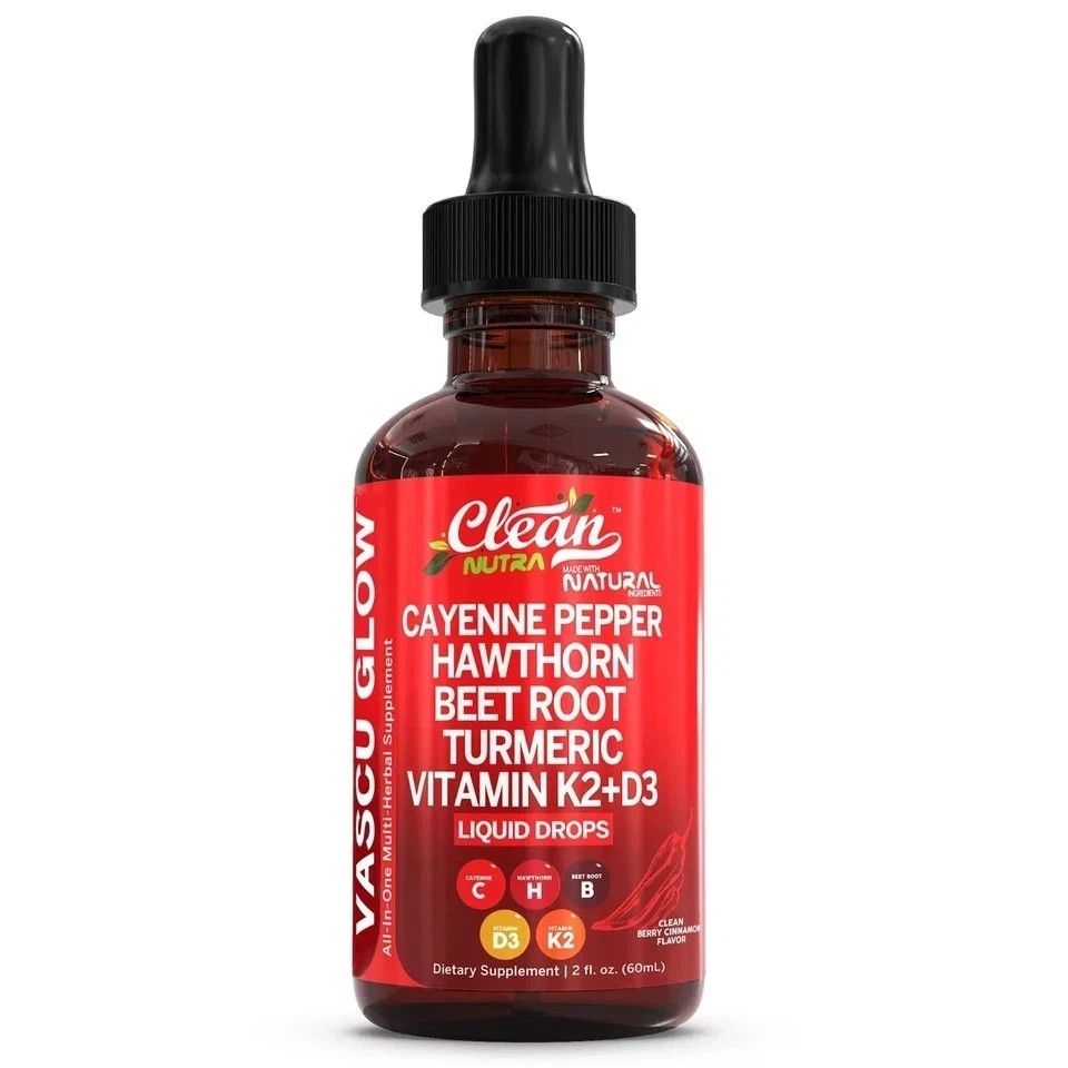 Cayenne Pepper & Hawthorn Drops with Beet Root, Turmeric, Vitamin D3+K2 US