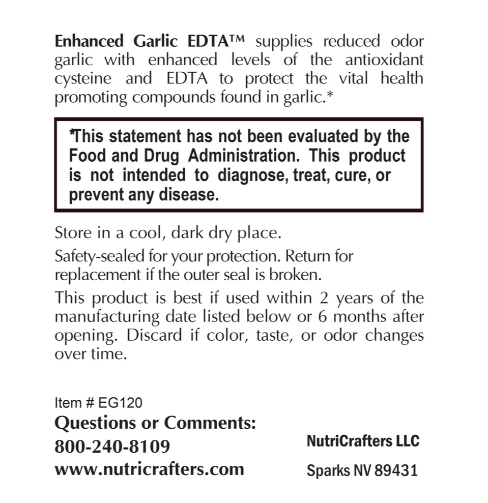 Enhanced Garlic EDTA 120 Capsules 