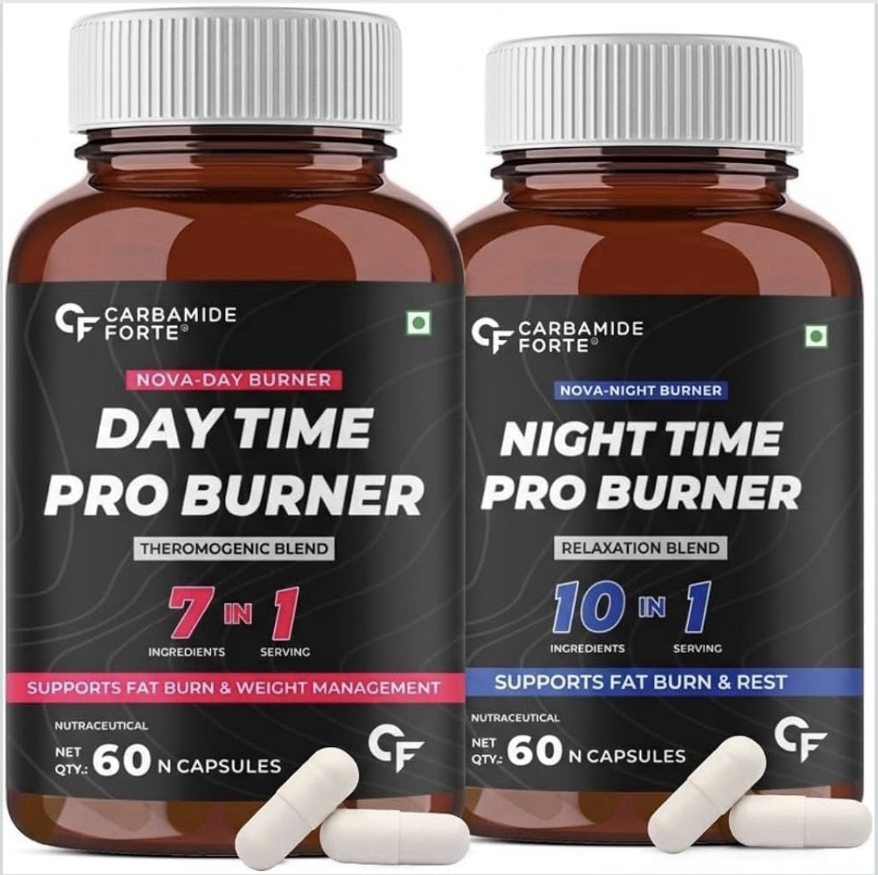 Carbamide Forte Day & Night Fat Burner for Weight Loss for Men & Women
