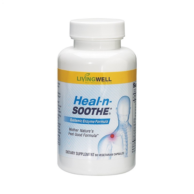 3 pack LivingWell 90 Heal|n|Soothe Systemic Formula Enzyme Nutraceuticals Cap