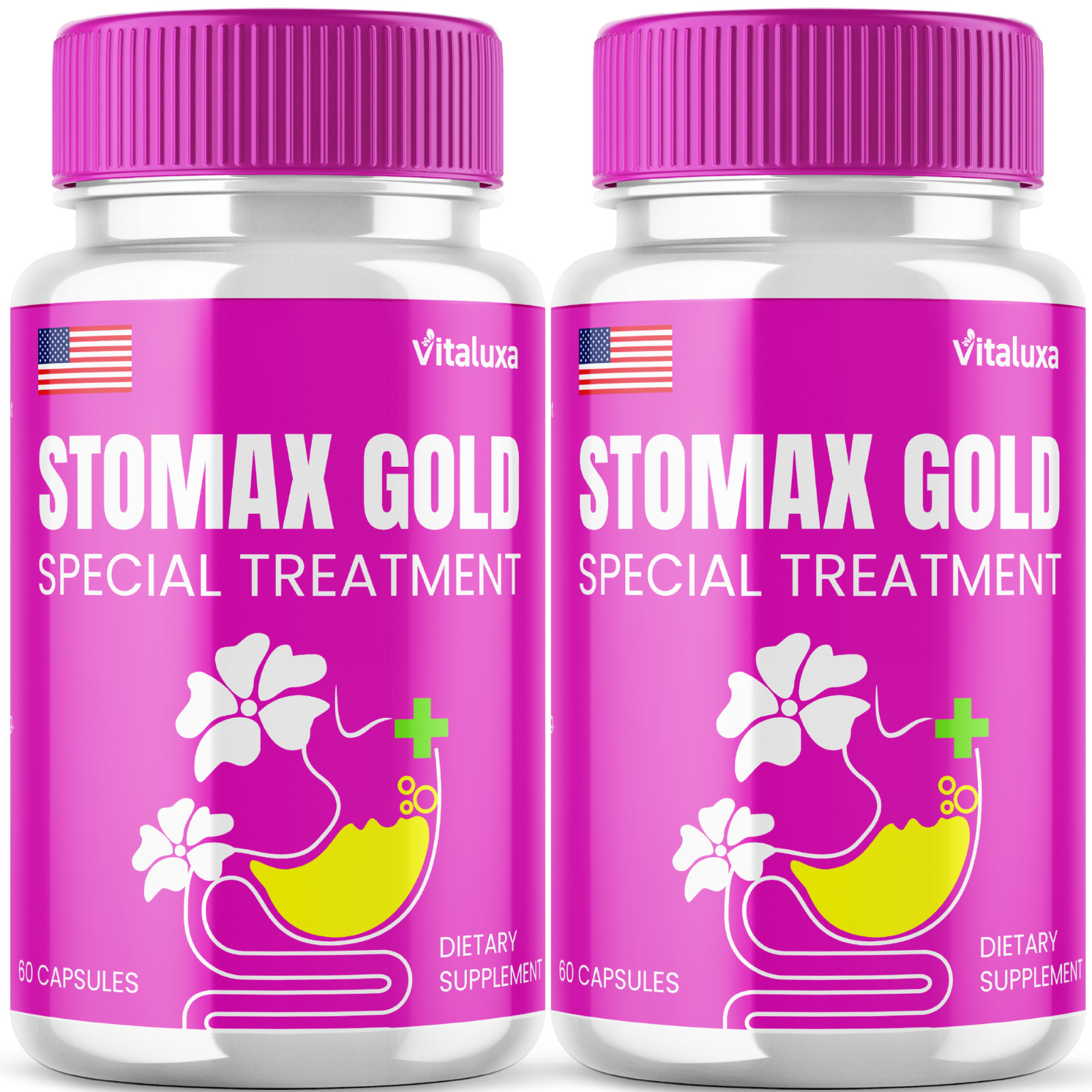 (2 Pack) Stomax Gold Probiotic Gut Health Enhance Formula (120 Capsules)