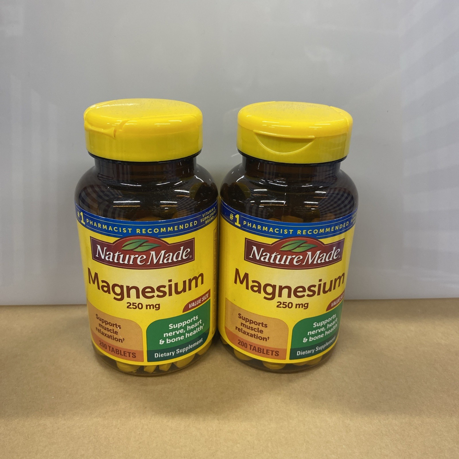 2X NEW Nature Made Magnesium 250 Mg, Dietary Supplement, 200CT Each/Exp.Read