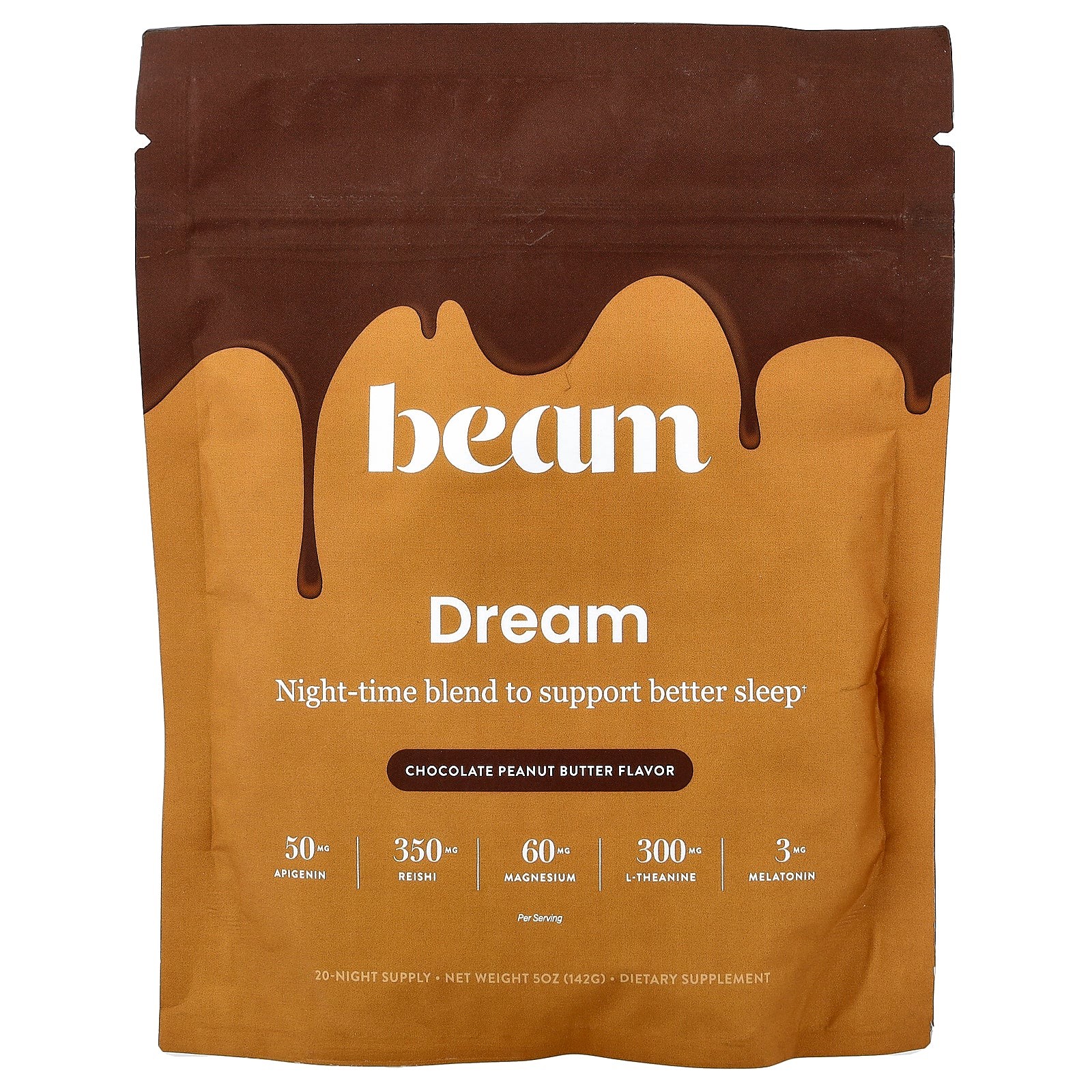 2 X Beam, Dream, Chocolate Peanut Butter, 5 oz (142 g)
