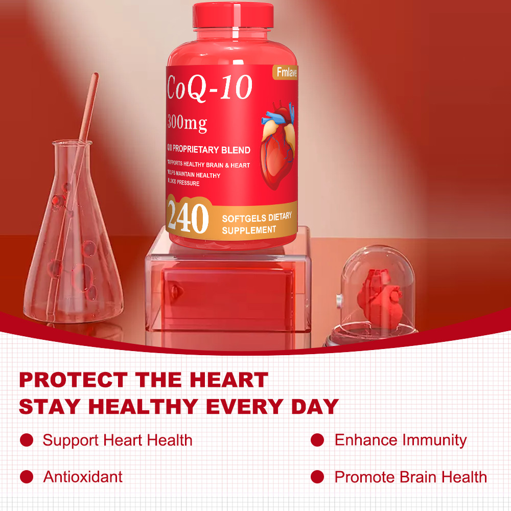 CoQ-10 300mg 240 Softgels Coq10 Co Q10 Coenzyme Heart Support NON GMO Fmlave USA