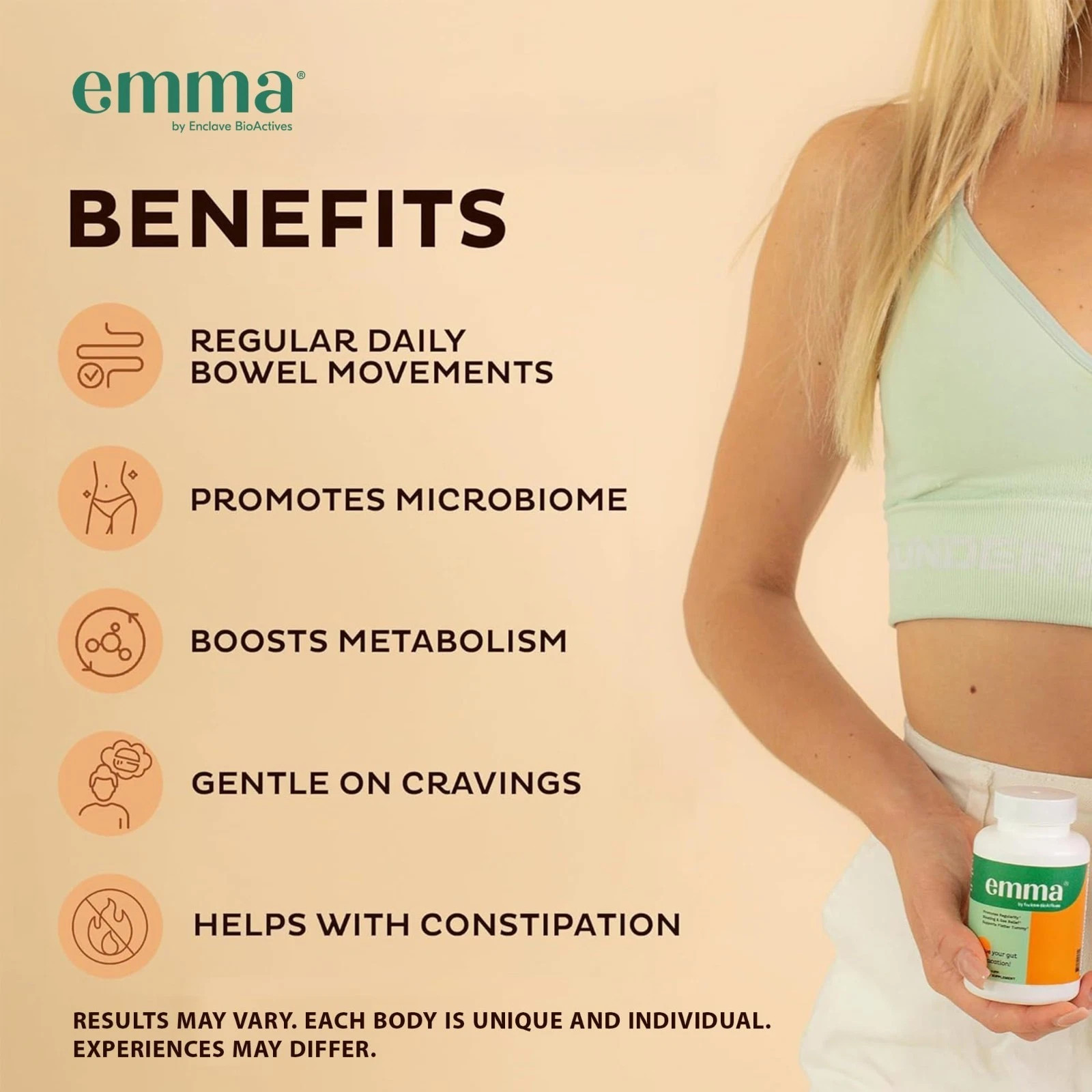 1-3 Pack Emma Gut Health Supplement 180 Capsules for Bloating Relief & Leaky Gut
