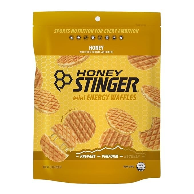 Honey Stinger Mini Honey Waffles – Organic Pre/Post Workout Snack, 5.3 oz Bag